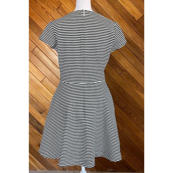 Kate Spade Saturday Black and White Striped Fit and Flare Dress - Picture 3 of 5